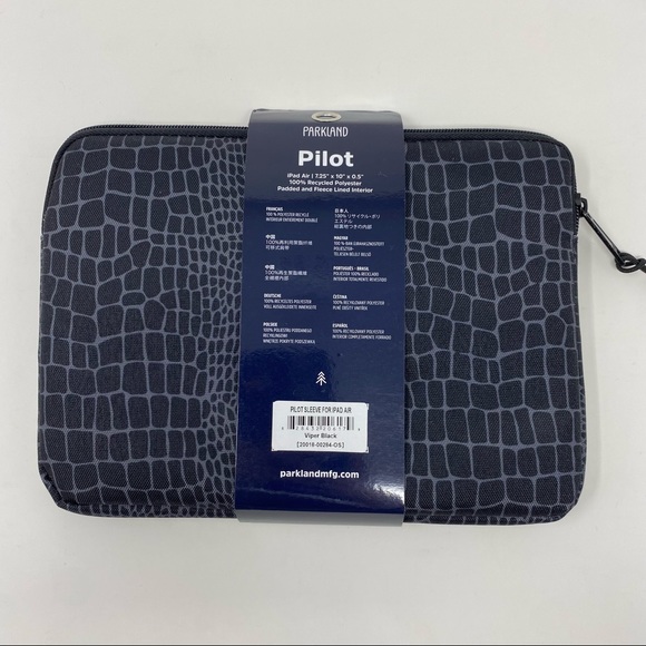 Parkland Design & Manufacturing Pilot Sleeve For iPad Air Viper Black - Picture 2 of 4